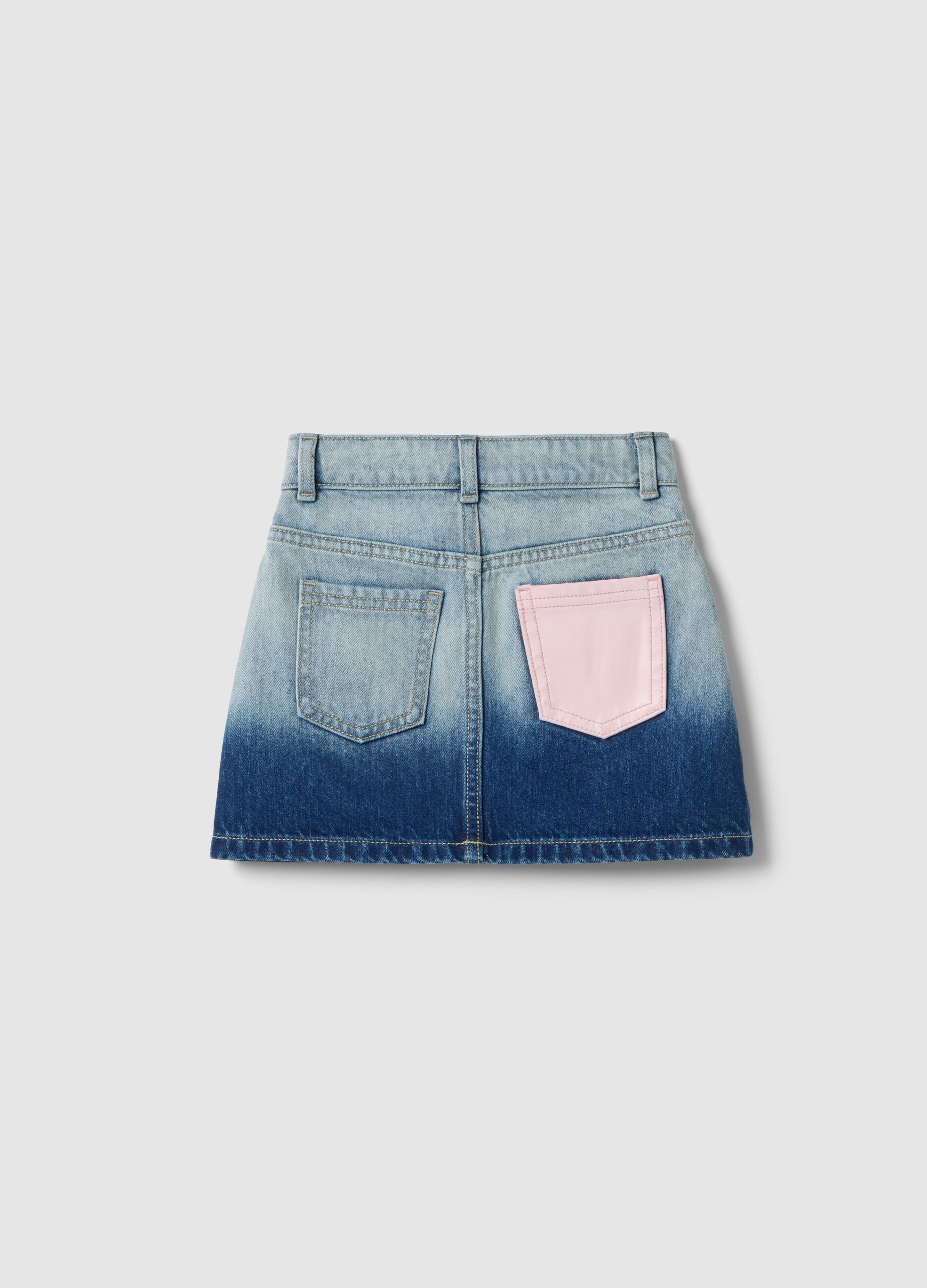 Gonna in puro cotone denim regular fit per bambina