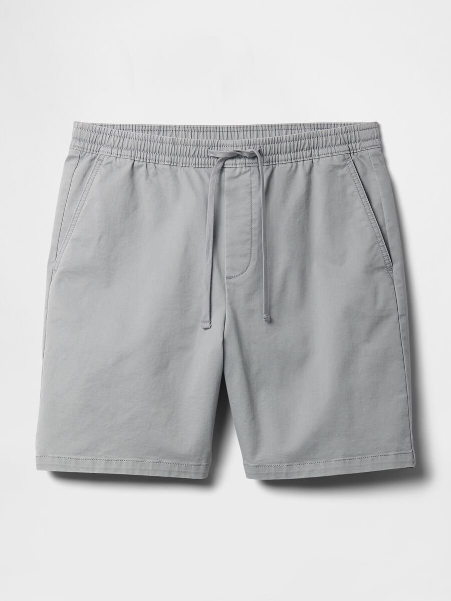 Stretch cotton shorts with drawstring_3