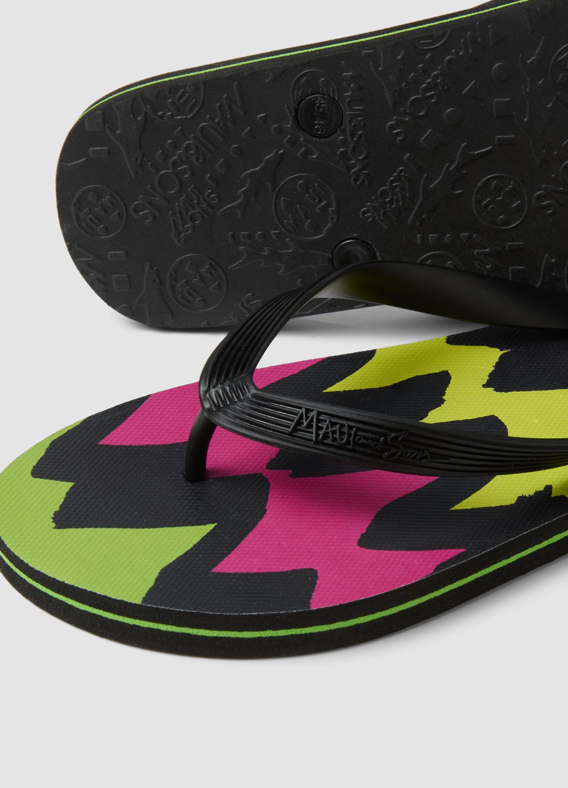 Summer Flip-Flops with Multicolor Pattern