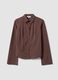 Brown striped slim-fit pure cotton poplin shirt_4