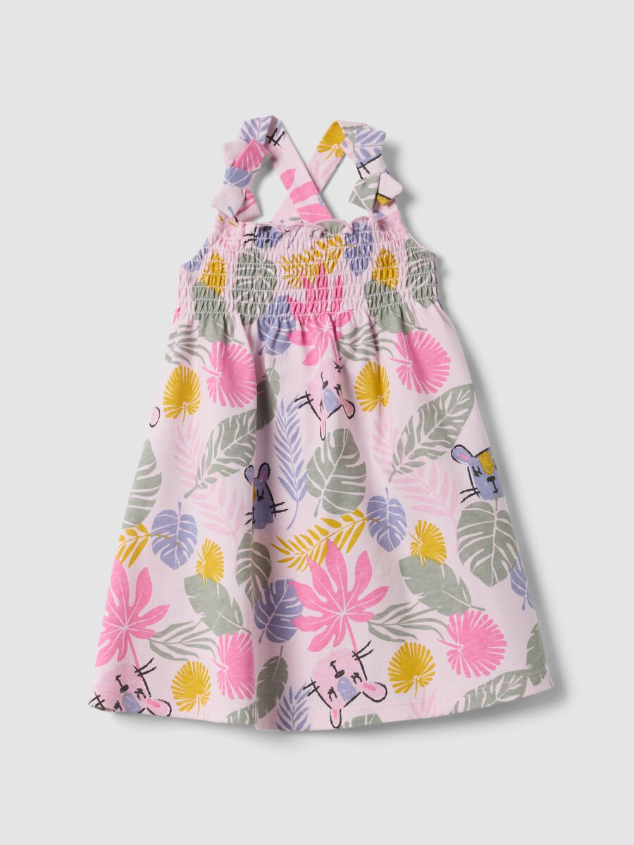 Pink pure cotton floral dress for baby girl_0