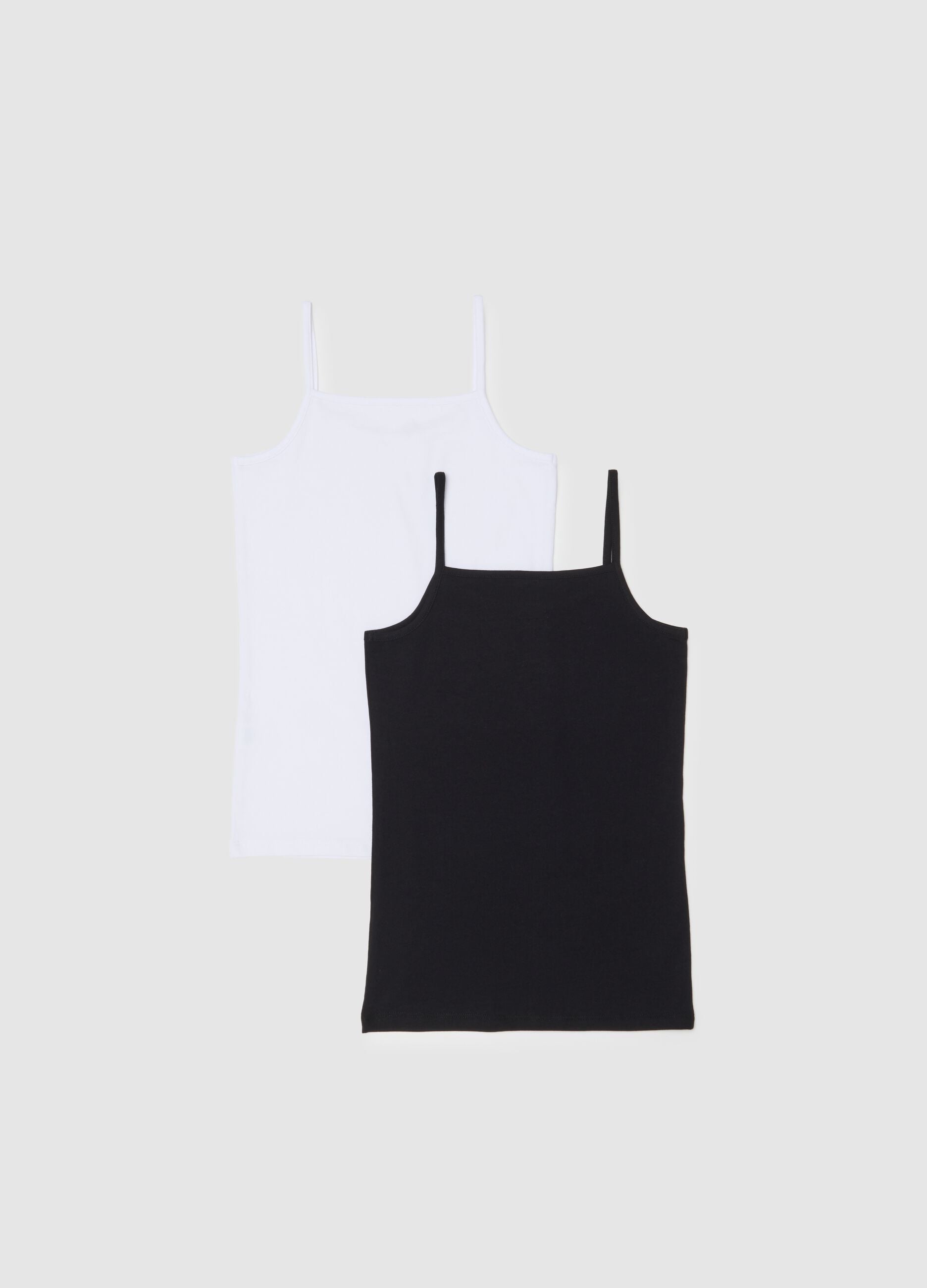 Girl's multicolour tank top twin pack in regular fit cotton blend