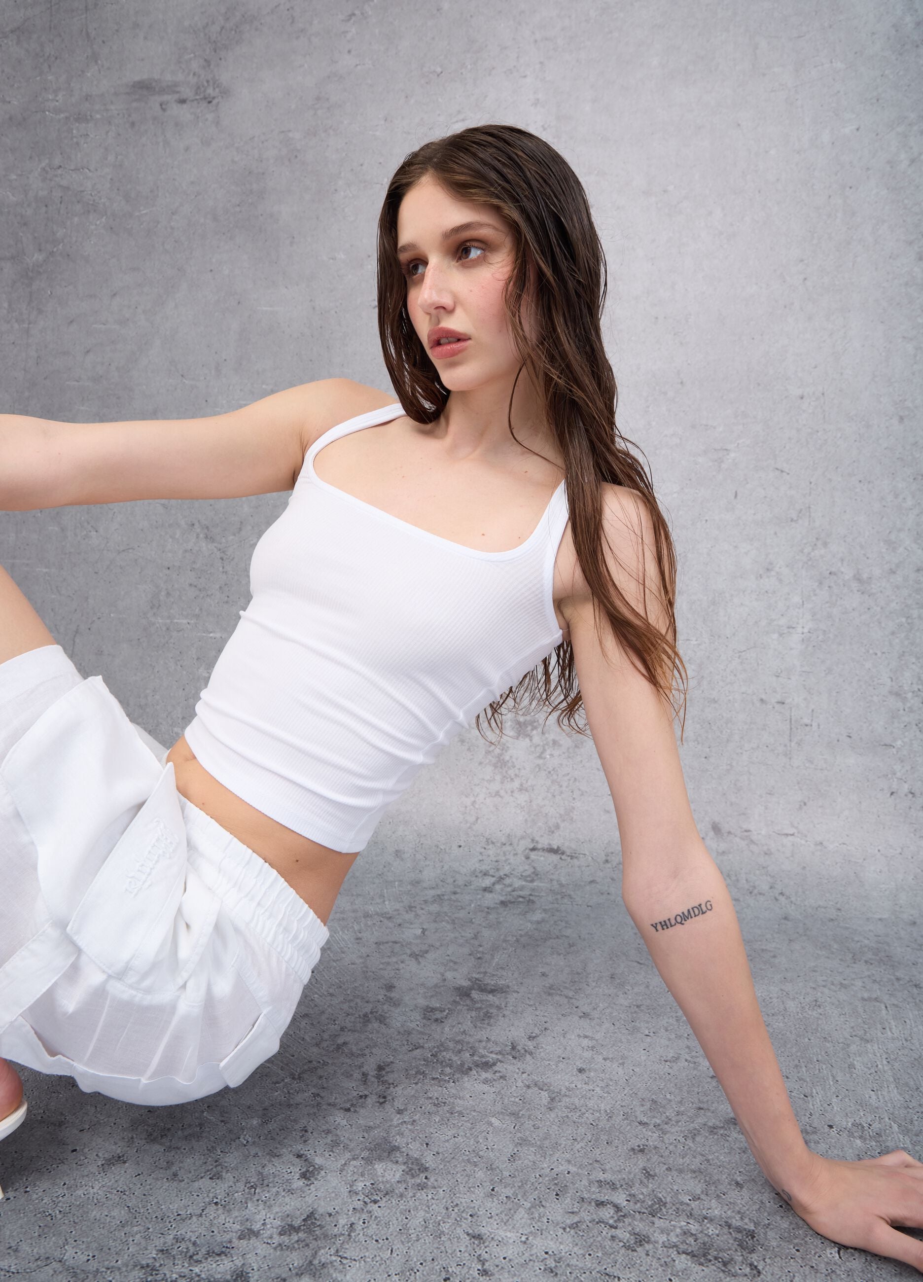 Vest Top Square Neck White