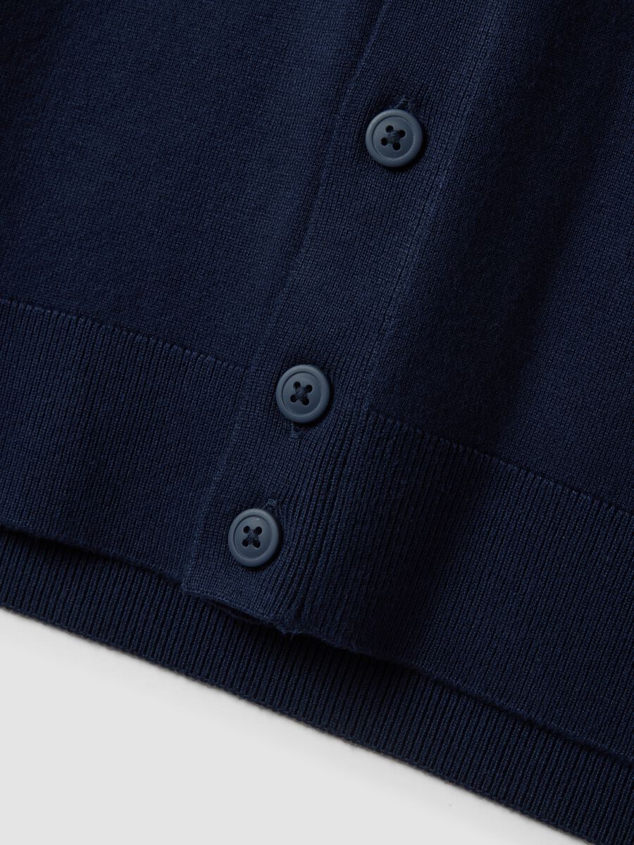 Blue viscose-blend waistcoat with deep V-neck, regular fit_2
