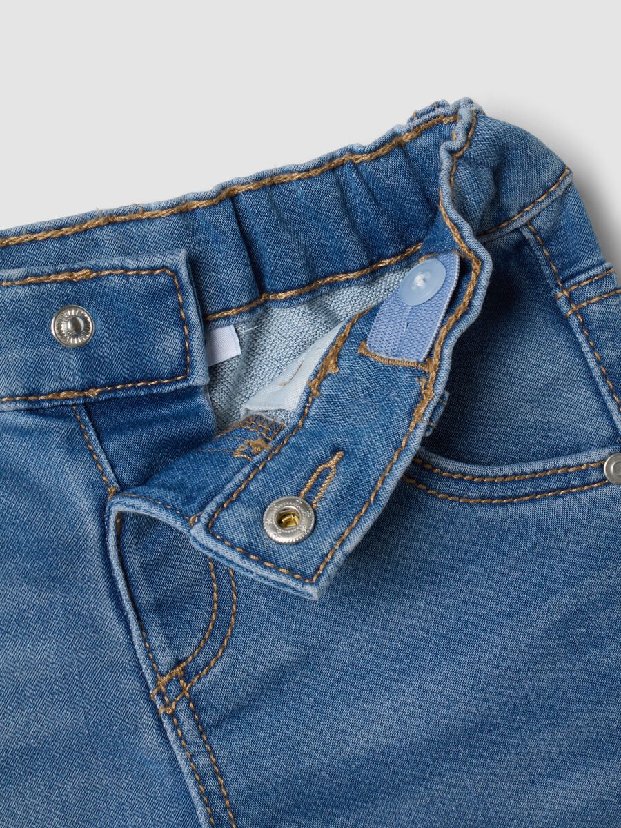 Light blue denim jeans in stretch cotton, regular fit, for baby boy_2