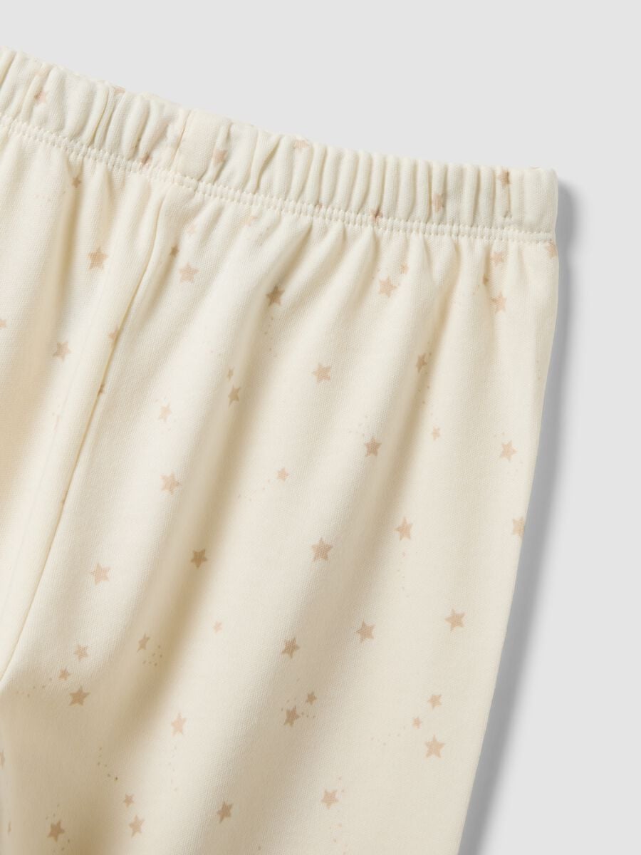 White organic cotton crew-neck pyjamas for babies_3