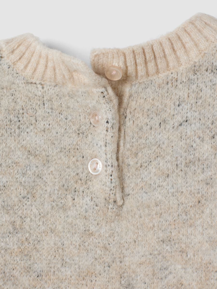 Beige stretch jersey crew-neck top_3