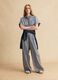 Camicia a righe bianche e blu a maniche corte regular fit con taschini_1