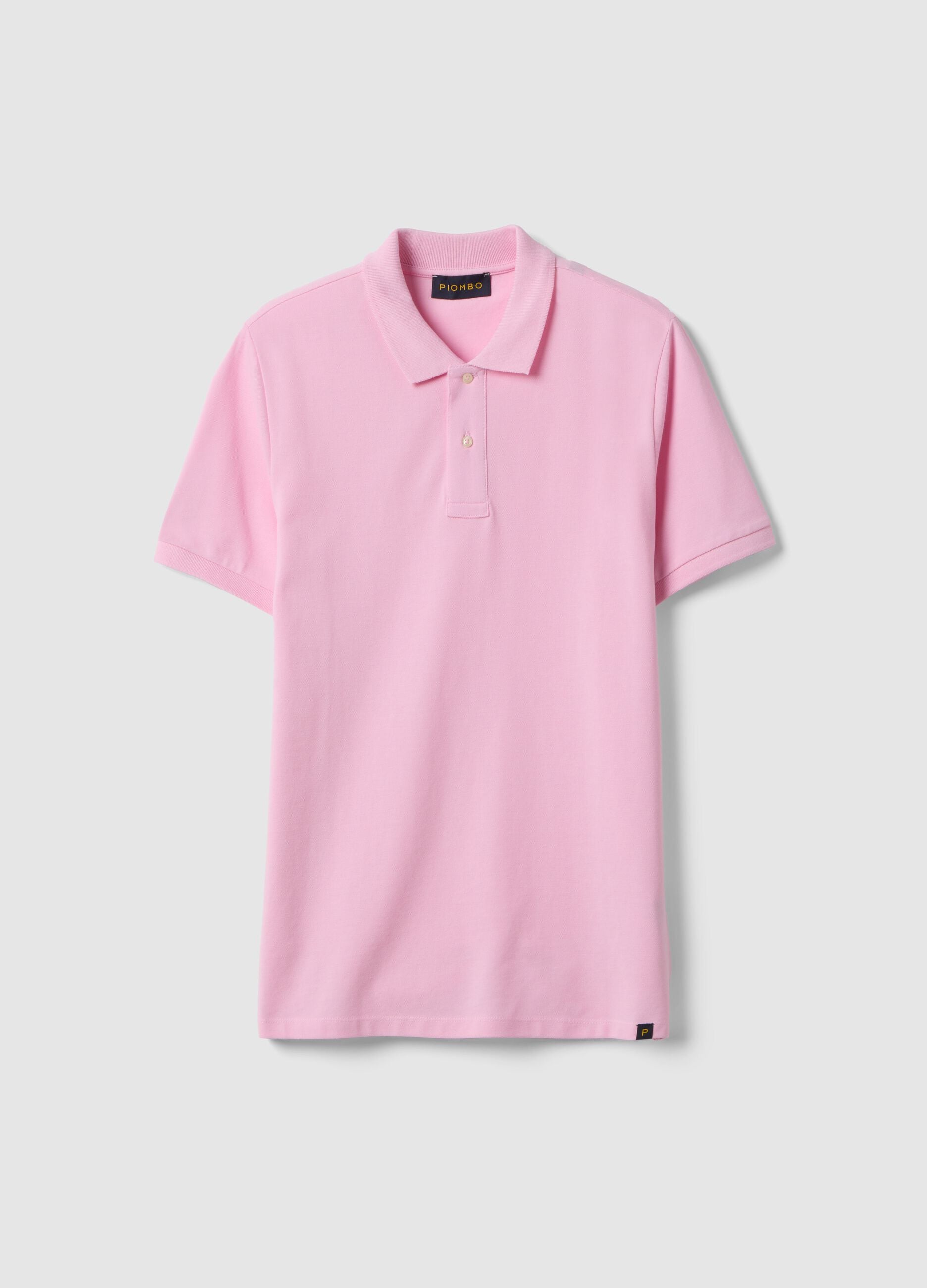 Pink Supima cotton polo shirt, regular fit