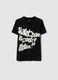 Boy's black pure cotton regular fit T-shirt with print_3