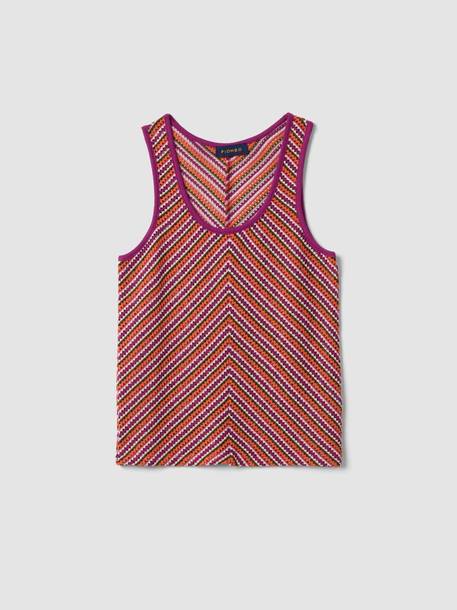 Tank top in crochet multicolor in tessuto elasticizzato regular fit_4