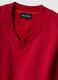 Red cotton-blend V-neck sweatshirt with oversized fit_5
