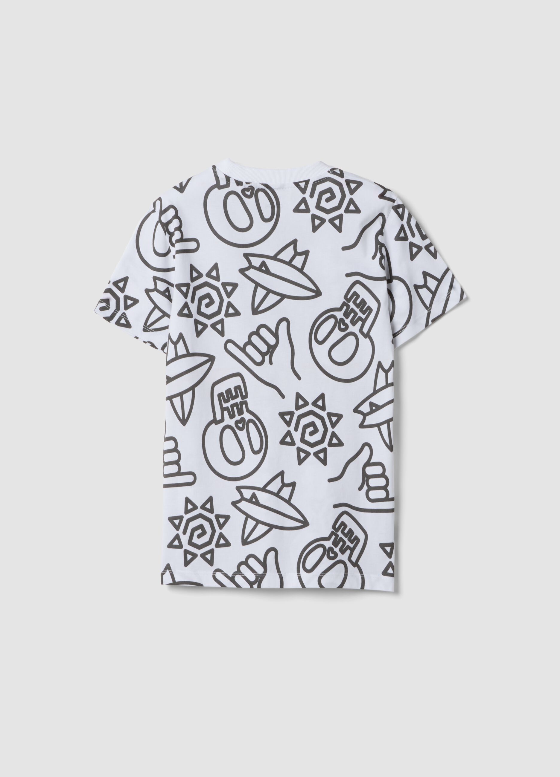 White pure cotton short-sleeve T-shirt