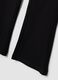 Black flared stretch cotton leggings_3