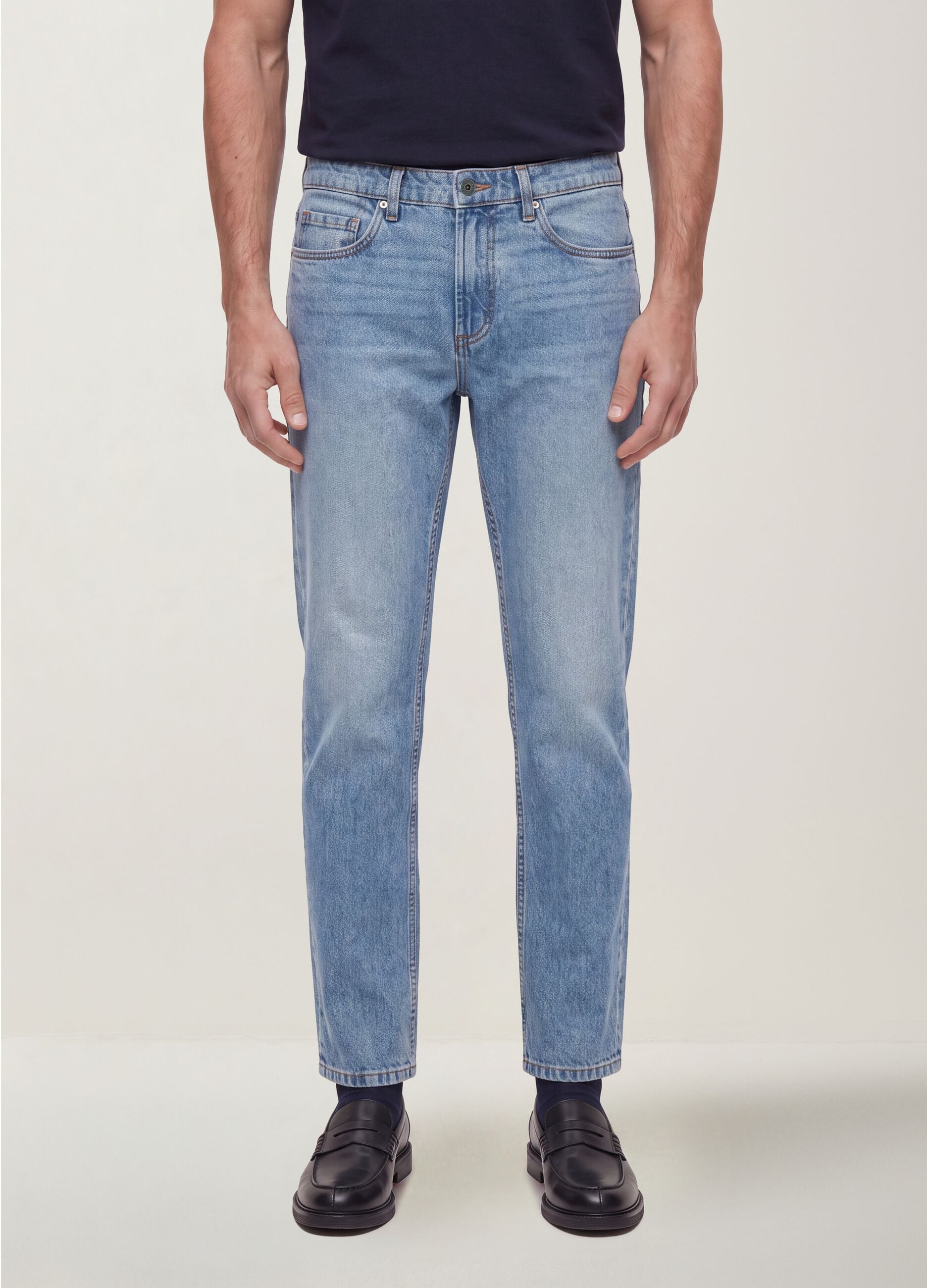 Regular-fit denim jeans in pure cotton