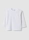 White oversized pure organic cotton T-shirt with chest pocket for boys_0