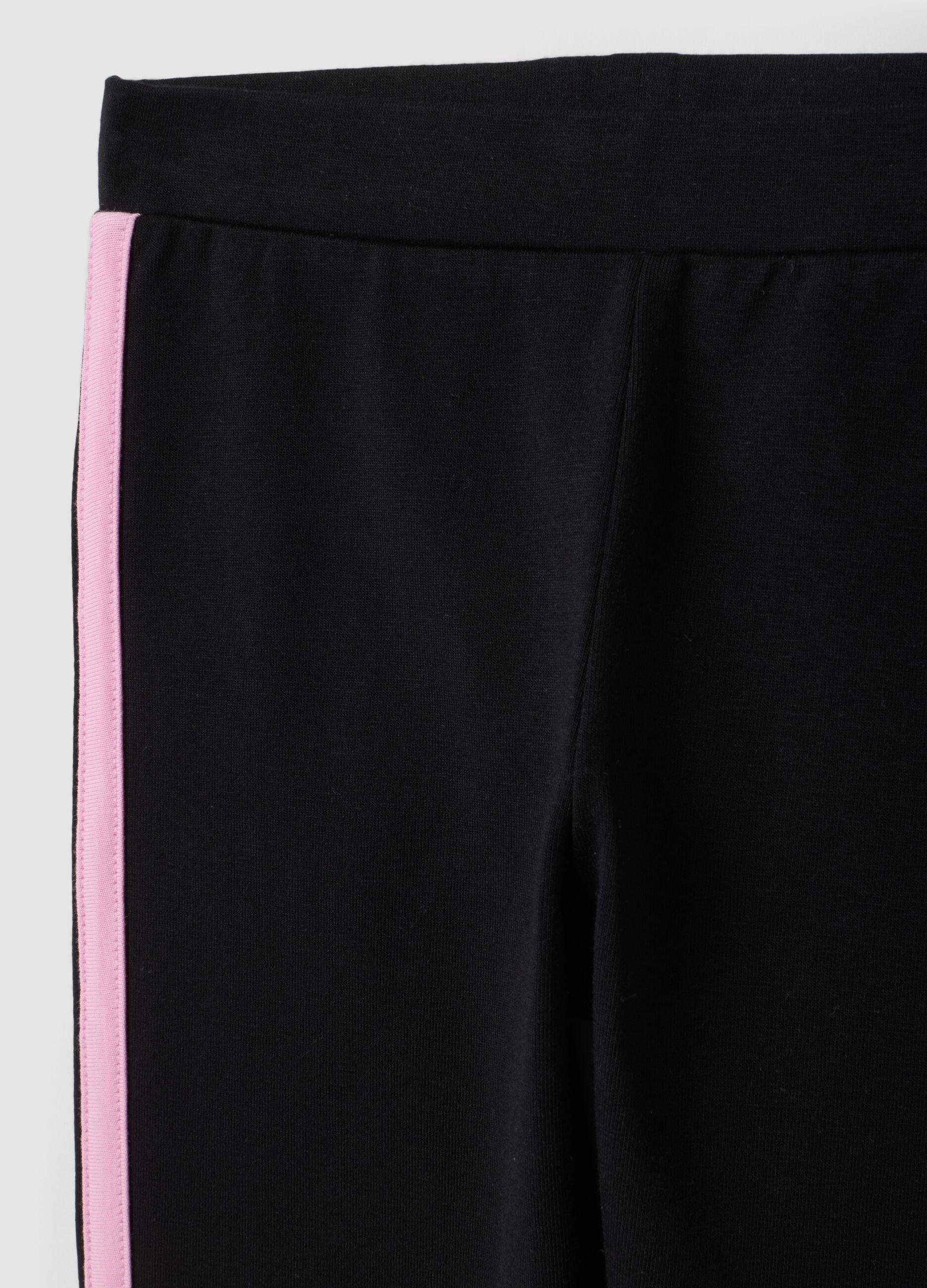 Girls&rsquo; black skinny-fit leggings in stretch organic cotton