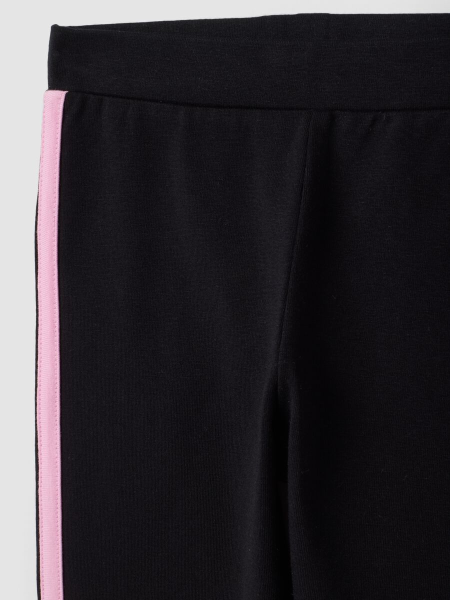 Girls&rsquo; black skinny-fit leggings in stretch organic cotton_2