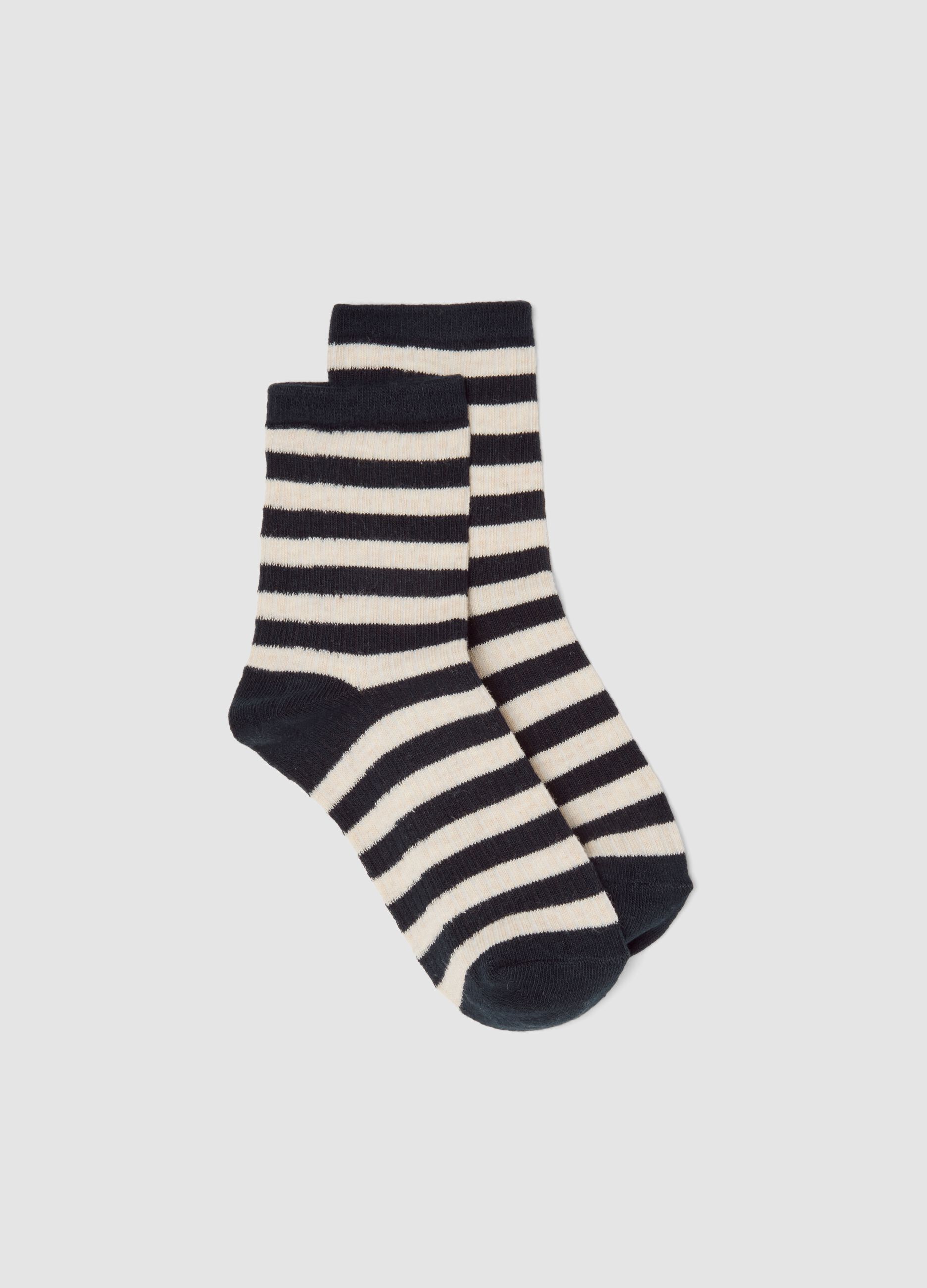 Blue striped socks in stretch organic cotton