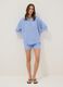 Blue striped shorts in pure cotton_0