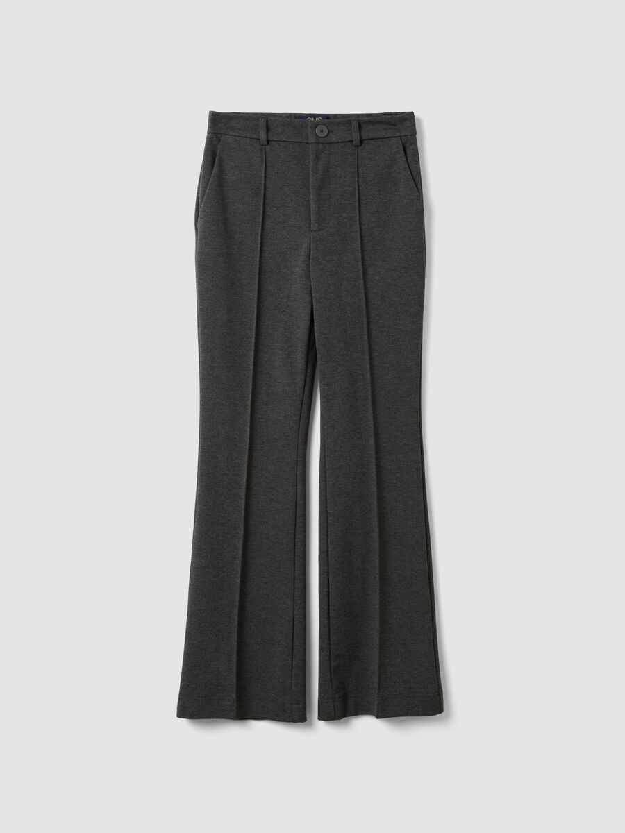 Grey stretch viscose straight-fit trousers_4