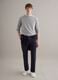Regular fit grey crewneck sweater in pure cotton_1