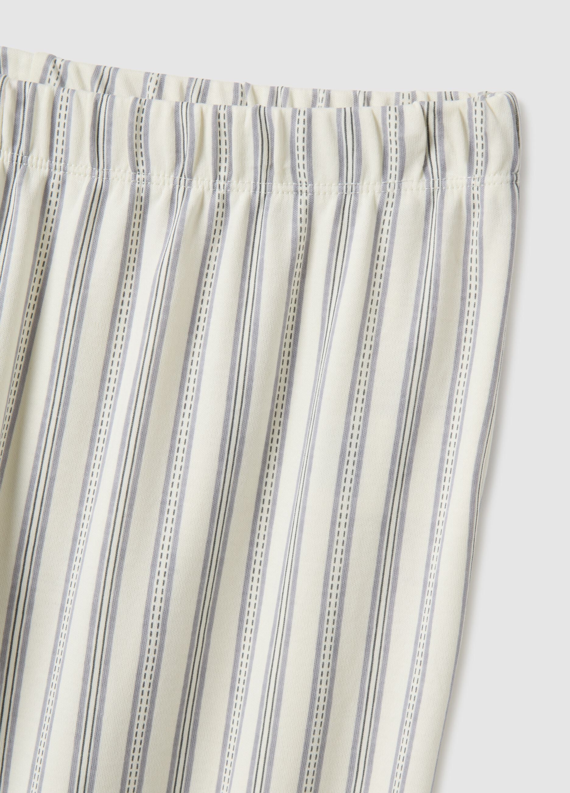 Grey striped pure cotton pyjamas with regular fit