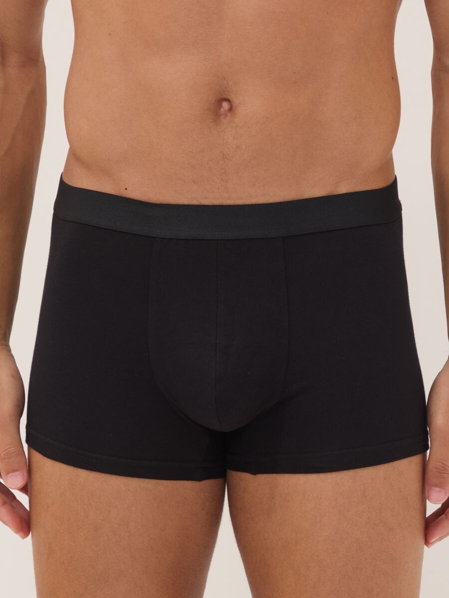 Multipack di cinque boxer neri in cotone organico elasticizzato_1