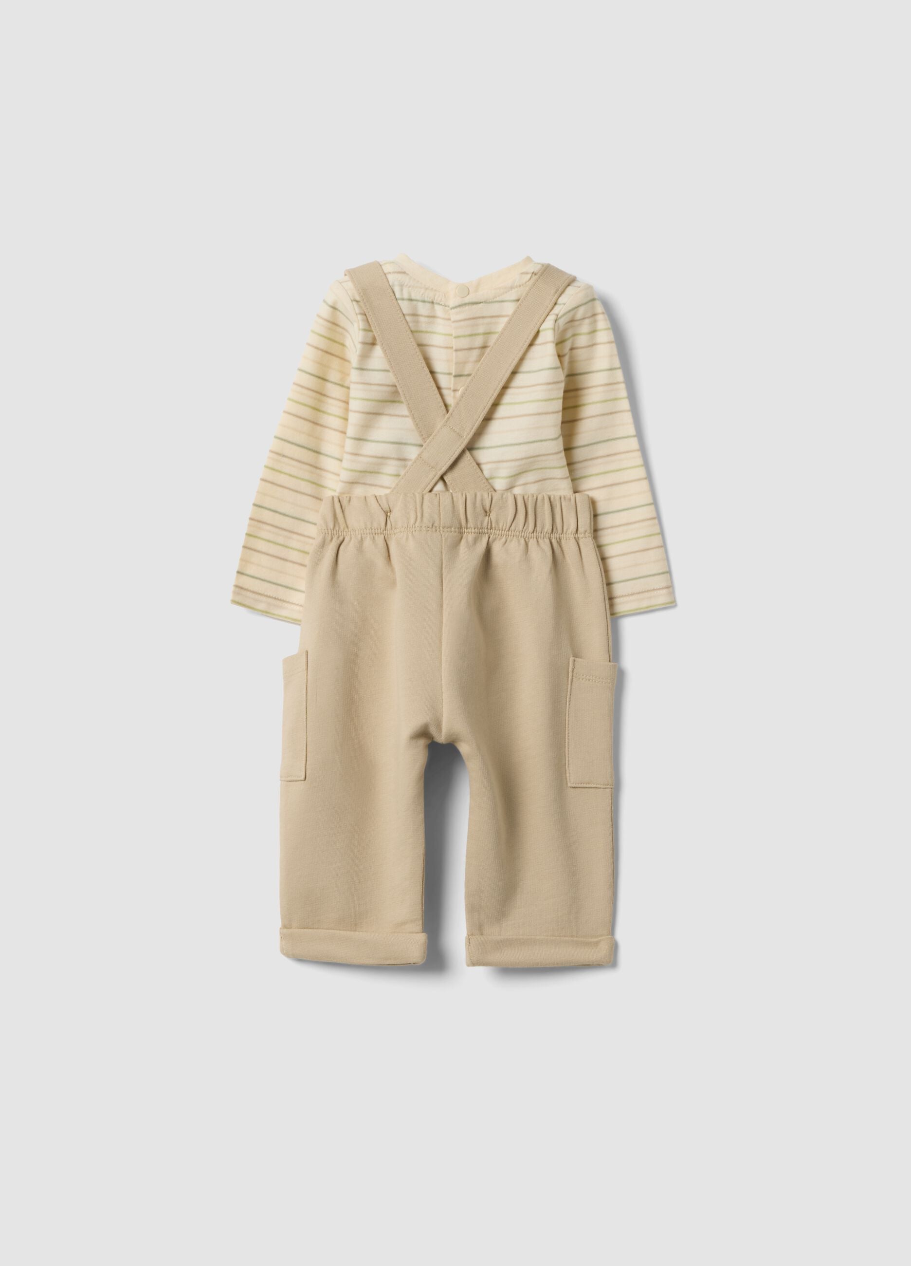 Baby set in pure beige organic cotton