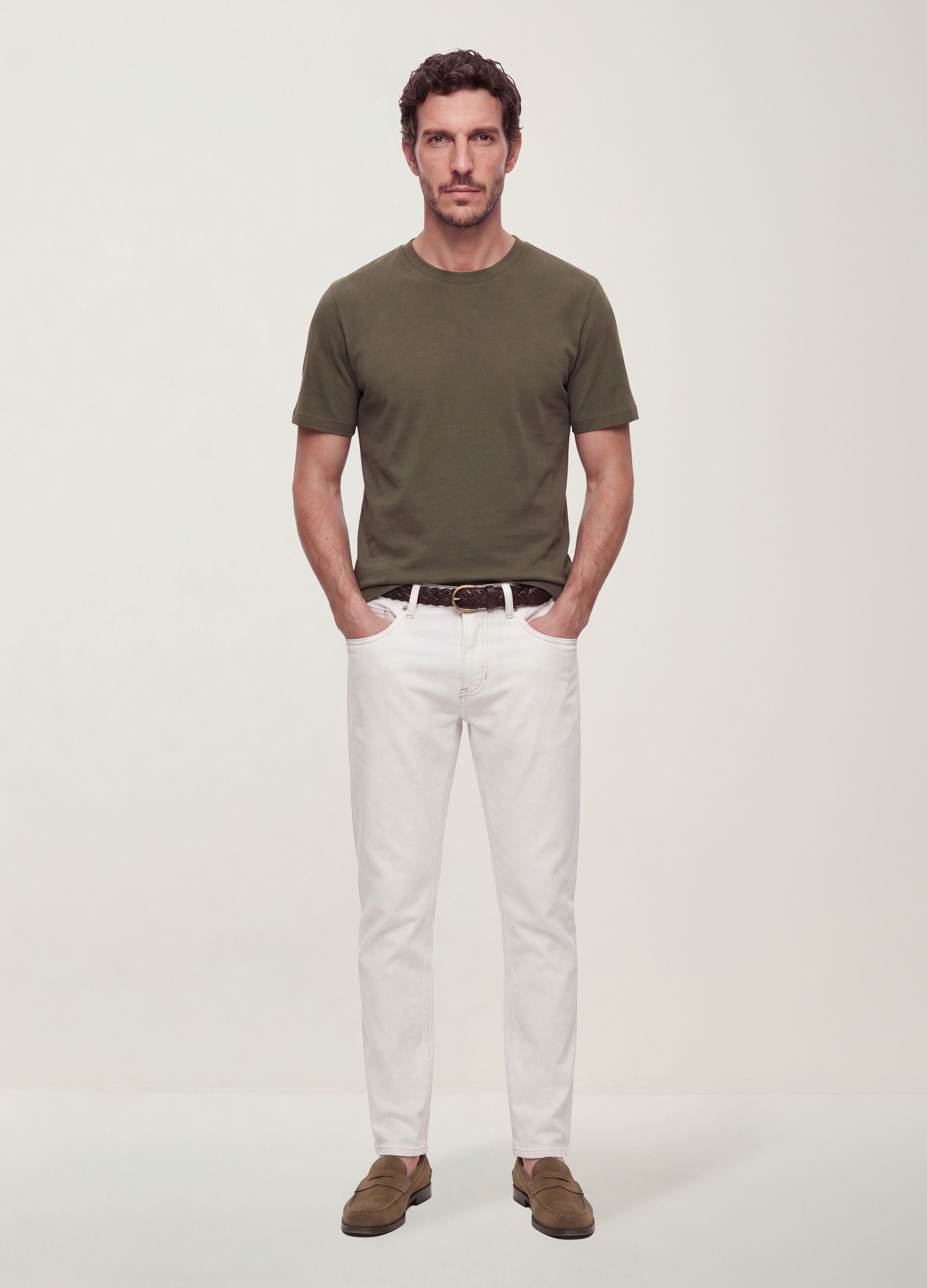 The Iconic Tee green pure cotton regular-fit short-sleeve T-shirt