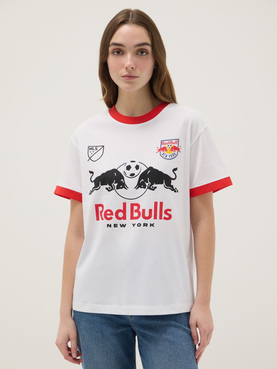 Regular fit multicolour stretch cotton T-shirt with Red Bulls print_0