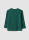 Green organic cotton T-shirt with puppy print for boys_1