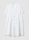 White pure linen dress with Mandarin collar, regular fit_4