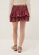 Red pure cotton mini skirt with ruffles and pattern_2