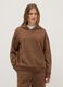 Brown cotton blend hoodie regular fit_0