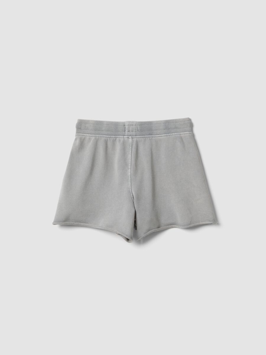 Short grigi in puro cotone con vita elasticizzata regular fit_4