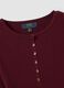 Red fitted ribbed viscose-blend top with buttons_6