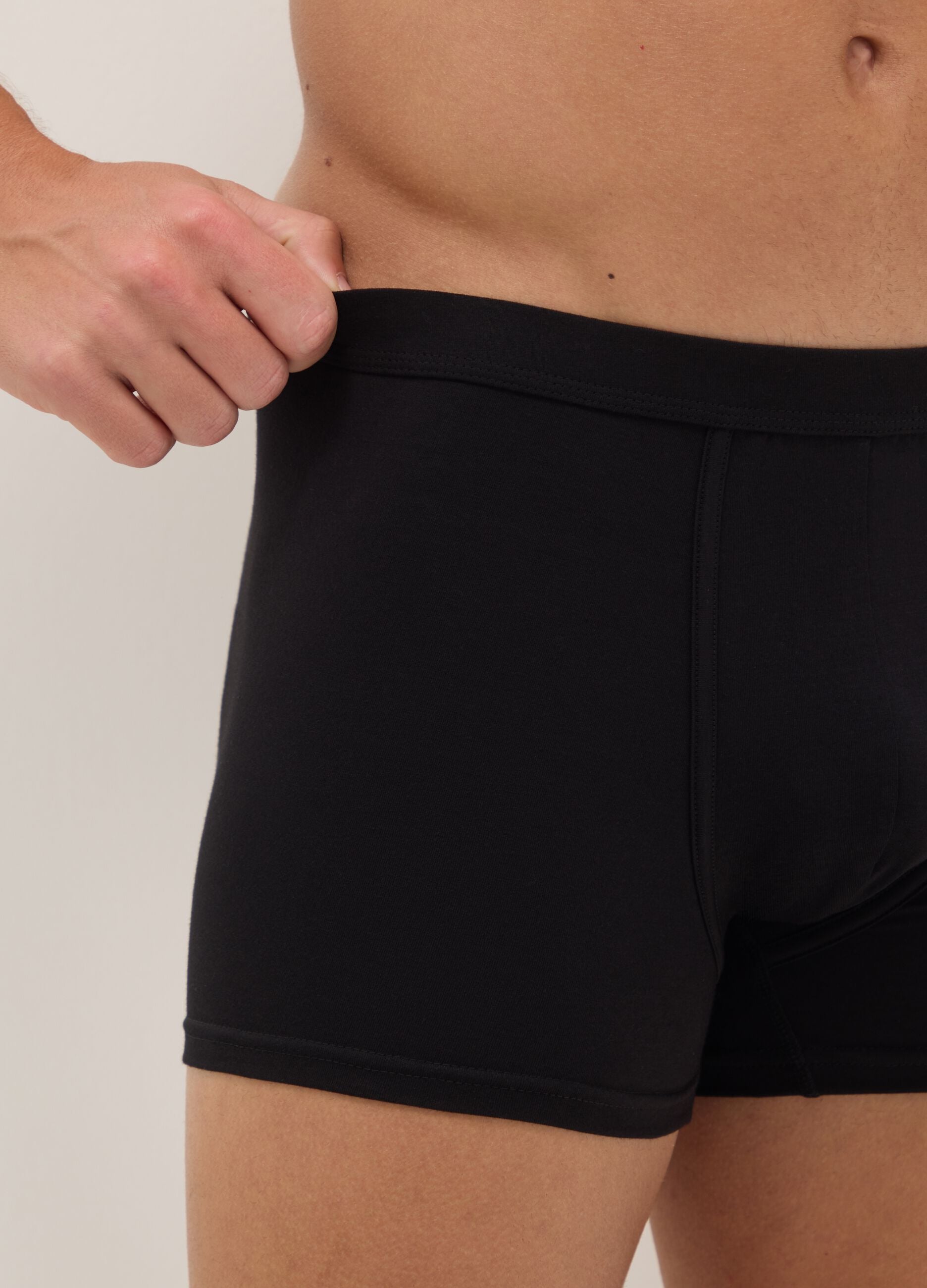 Two-pack black stretch cotton regular fit boxers