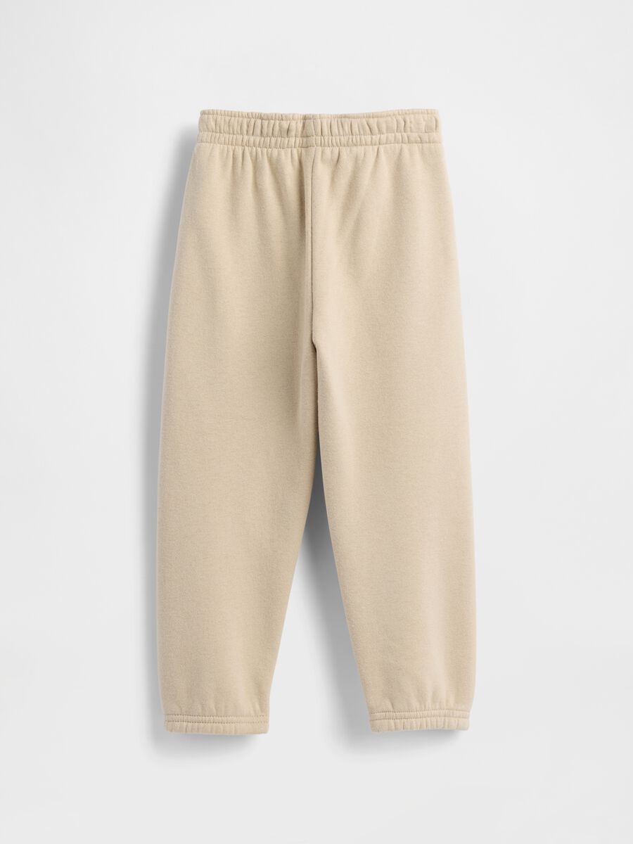 Beige trousers in cotton and polyester blend_1