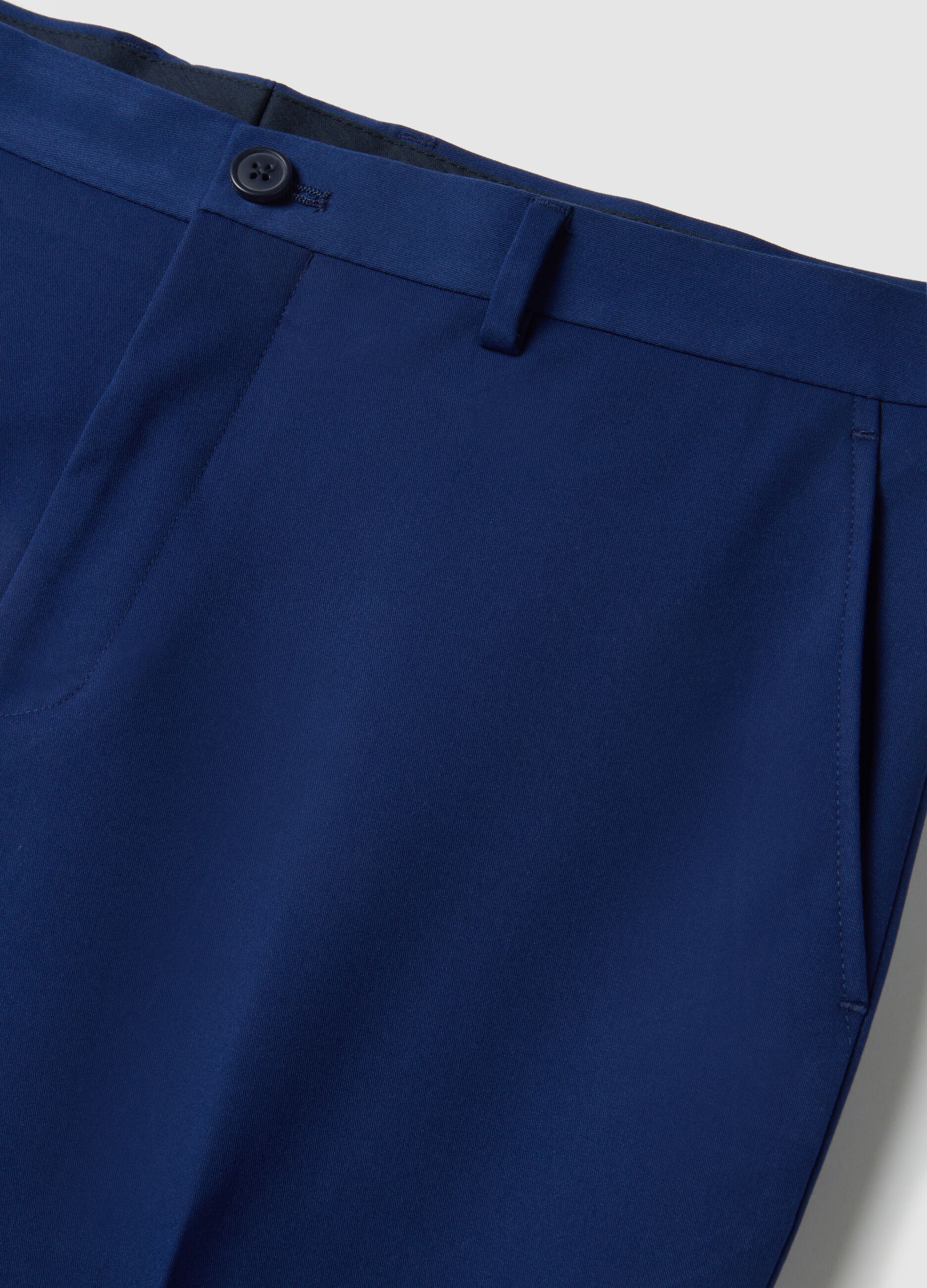Elegant blue slim fit trousers
