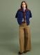Brown stretch cotton wide-leg trousers_0