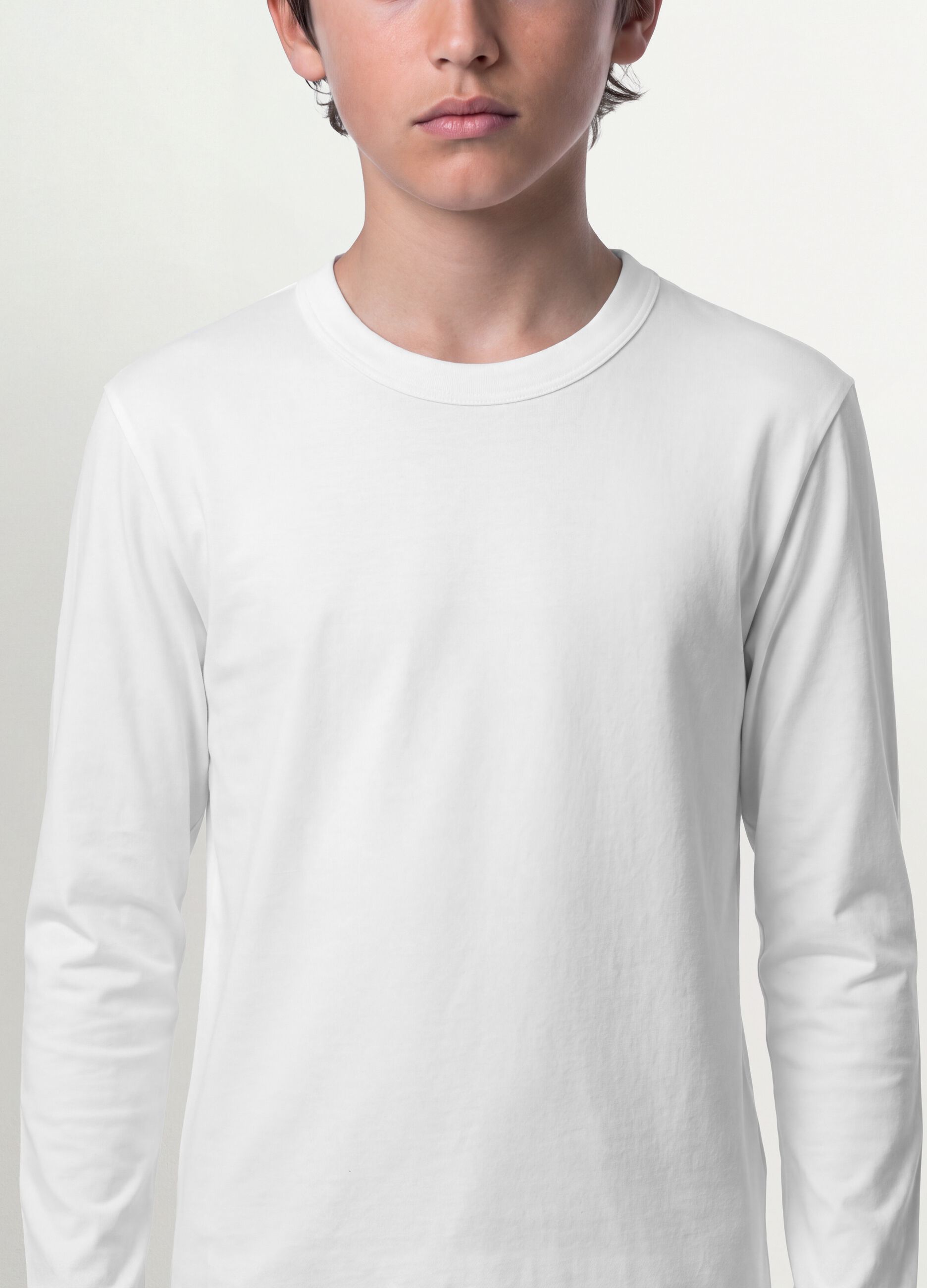 White regular-fit stretch organic cotton T-shirt for boys