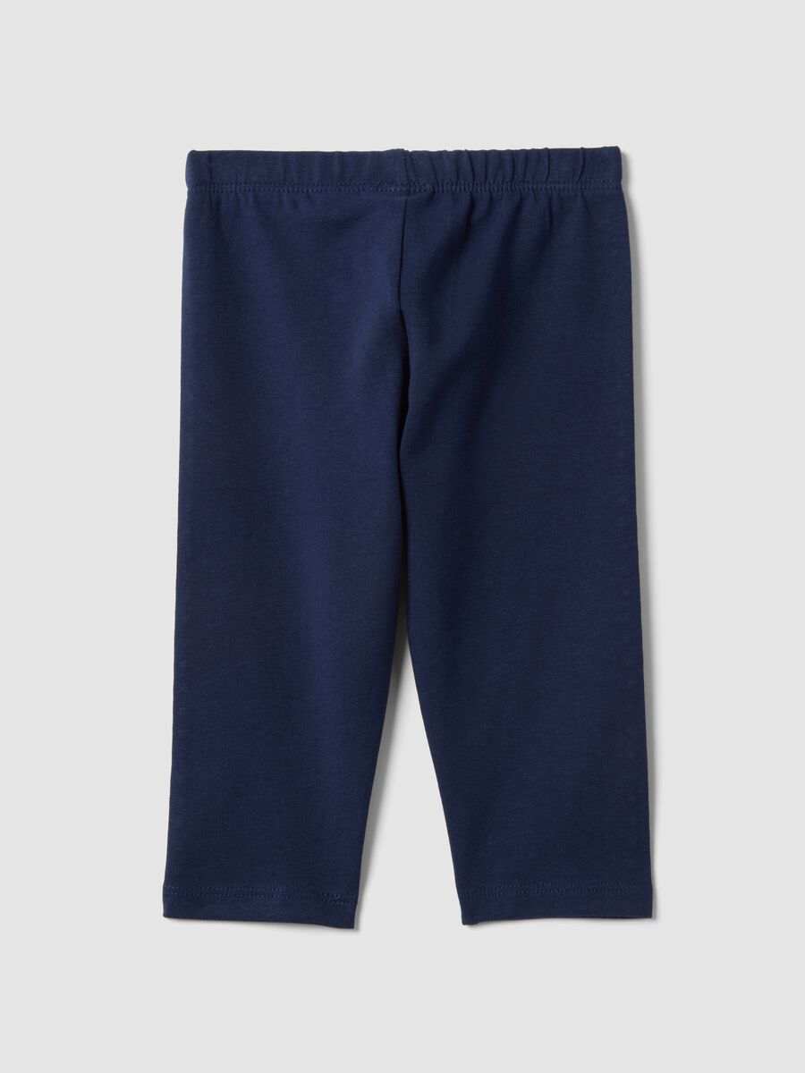 Leggings in cotone elasticizzato blu da bimba slim fit_1