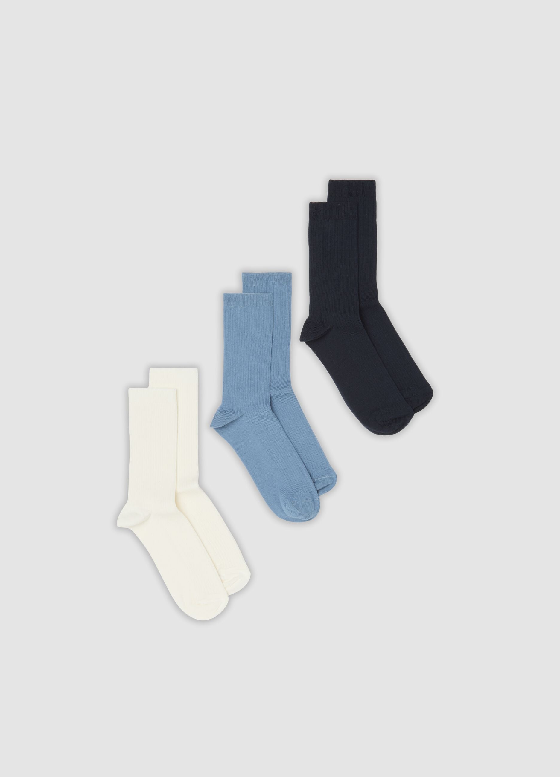 ALTAVIA STUDIO Multicolour Stretch Cotton Jersey Sock Tripack
