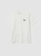 White relaxed-fit pure cotton T-shirt with chest slogan_4