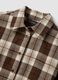 Brown checked pure cotton flannel shirt, regular fit_5