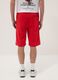 Red cotton-blend sports shorts with Chicago Bulls logo_2
