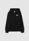 Black cotton-blend hooded zip hoodie_3