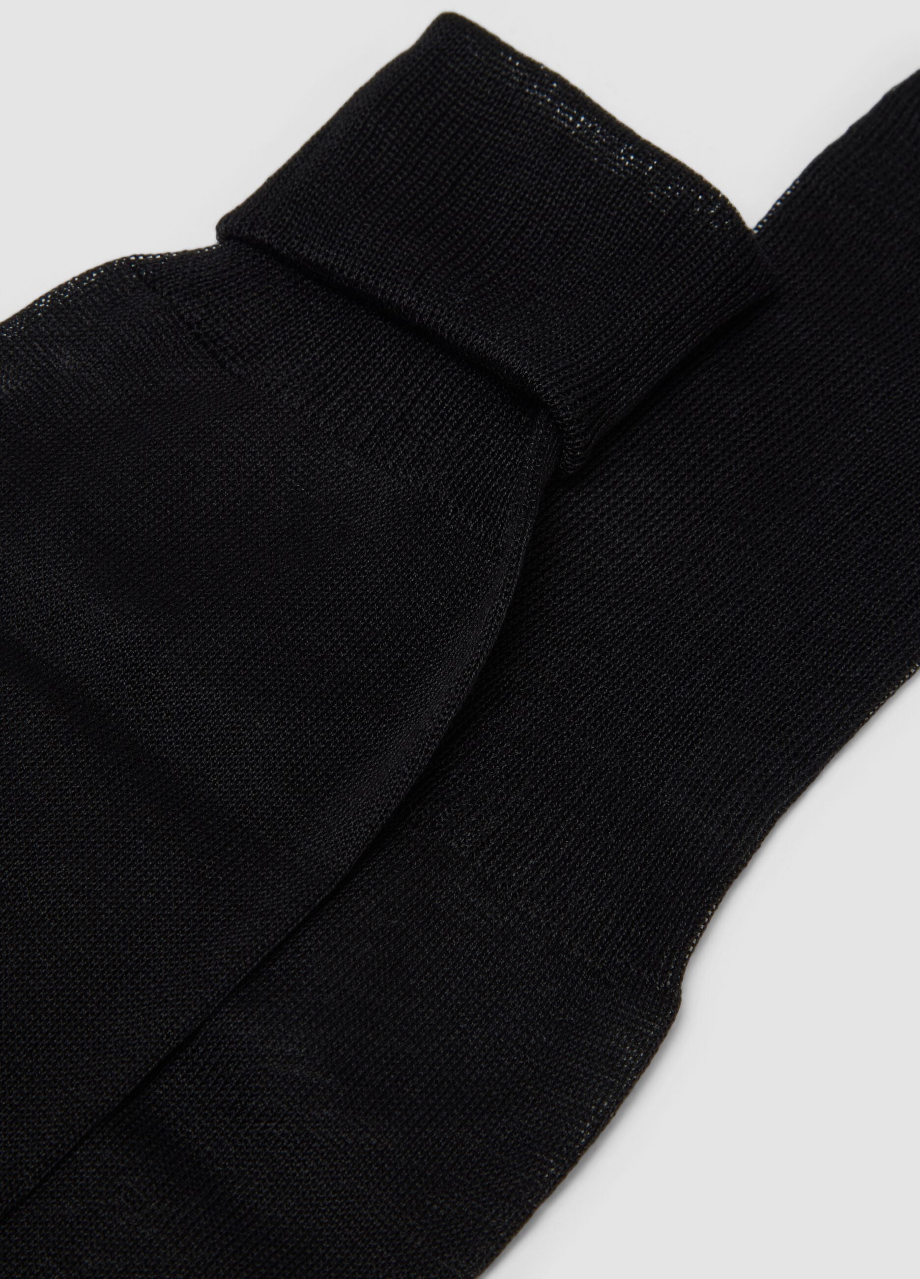 Black long socks in pure cotton