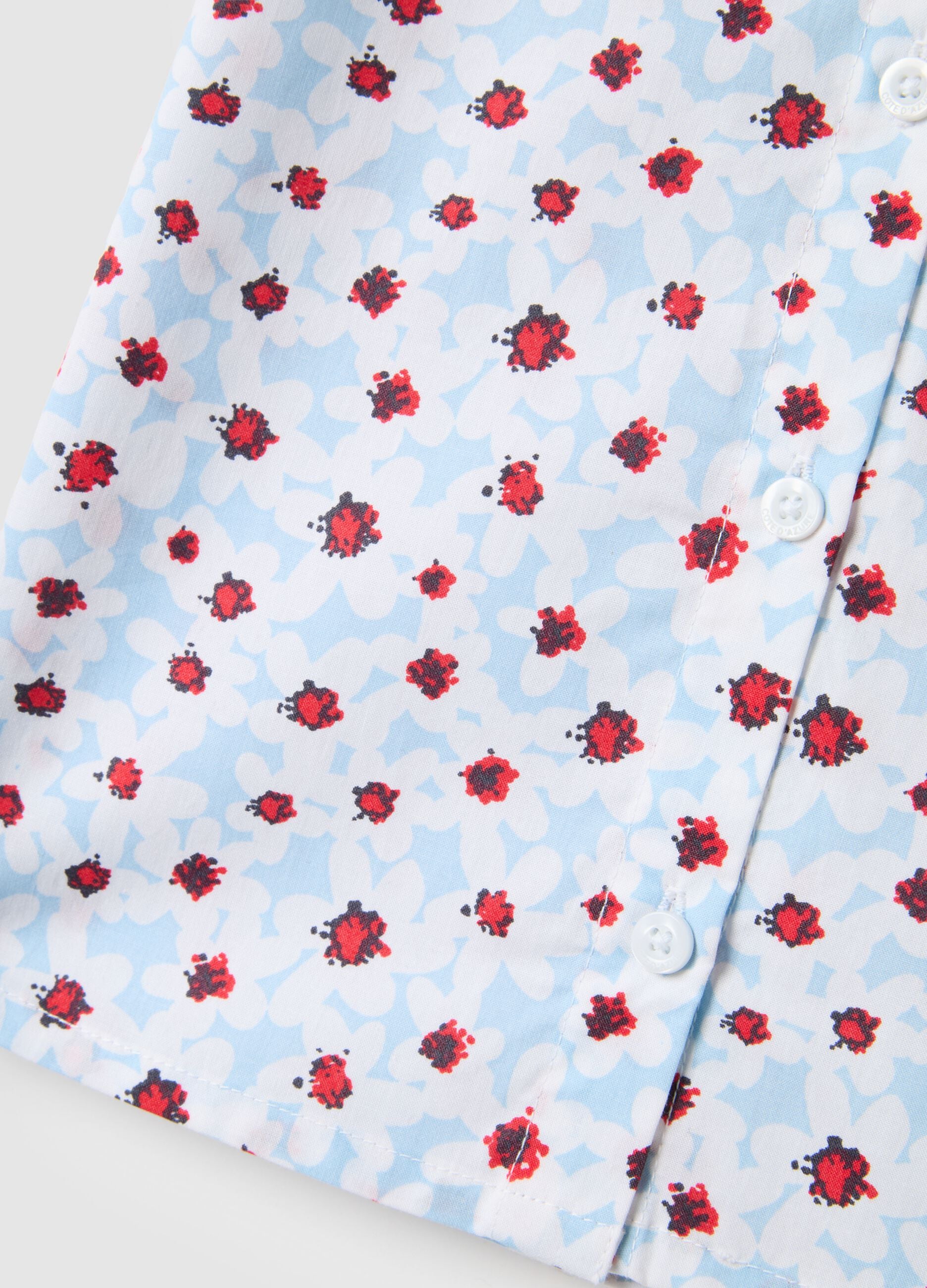 Girls' Multicolour Floral Pure Cotton Shirt - Regular Fit